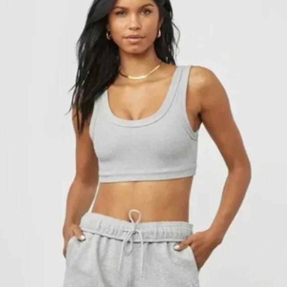 Alo Yoga Wellness Bra in Heather Gray Size XS $89